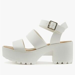 SODA “Open Toe Two Bands Lug sole Fashion Block Heel Sandals”